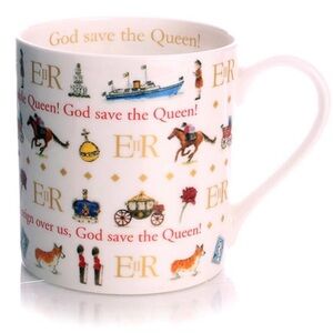 Milly Green God Save the Queen Royal Commemorative Coffee Tea 12oz Mug Cup
